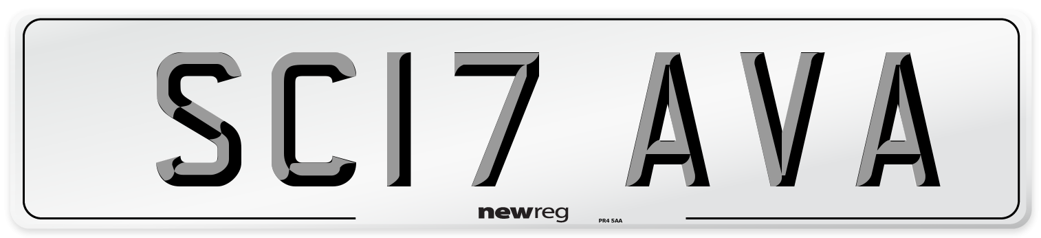 SC17 AVA Number Plate from New Reg